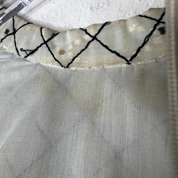 Pat Sandler Vintage Quilted Dress Embroidered Long Sleeve Tribal Print XS - Picture 9 of 10